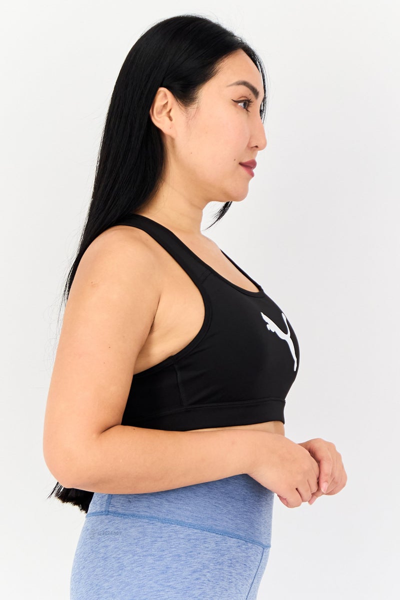 PUMA Women Brand Logo Padded Sports Bra, Black - Image 4